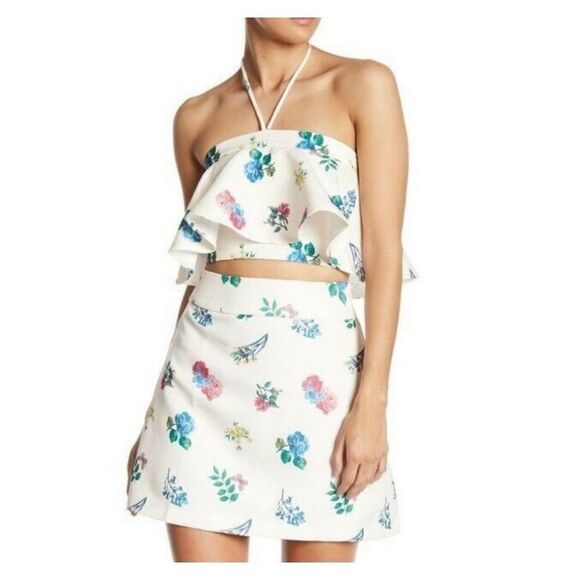 NWT Revolve Endless Rose Halter Crop Top Penelia Print Size Medium - Picture 1 of 8